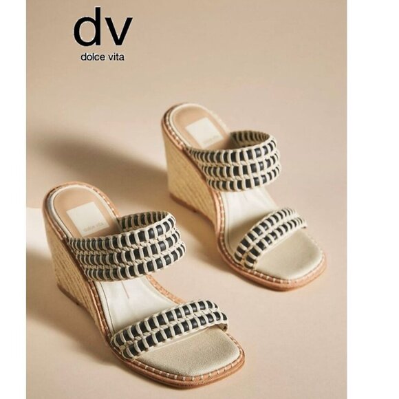 Dolce Vita Abigail Espadrille Wedge Sandals | Size 7 | NWOB | Black and Tan - Picture 2 of 15
